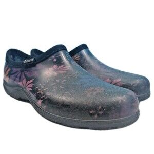 Sloggers Women's Waterproof Garden Shoes Size 10 Flower Power Purple Floral